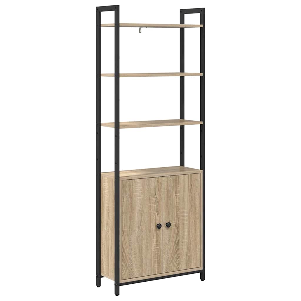 Könyvespolc 6 szintes 60 x 24 x 161 cm Szerelt Fa Sonoma tölgy
