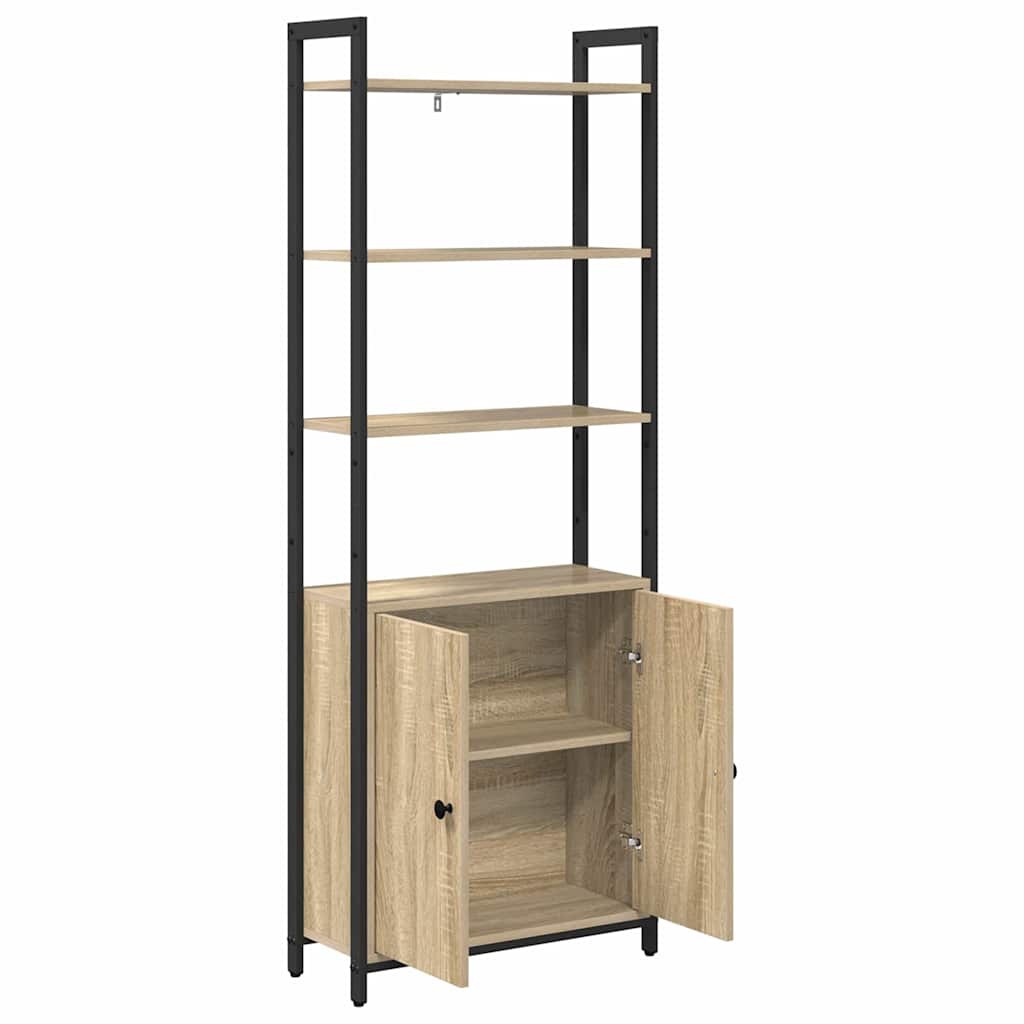 Könyvespolc 6 szintes 60 x 24 x 161 cm Szerelt Fa Sonoma tölgy