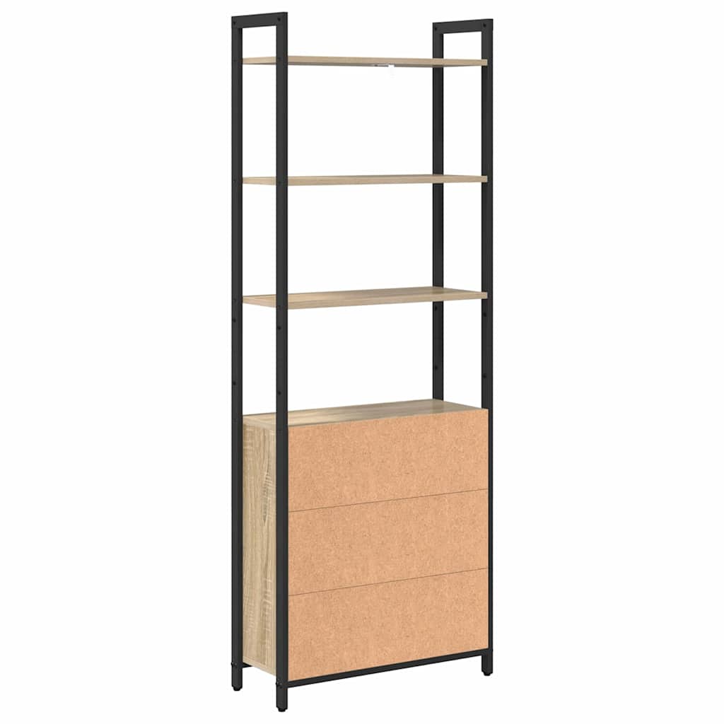Könyvespolc 6 szintes 60 x 24 x 161 cm Szerelt Fa Sonoma tölgy