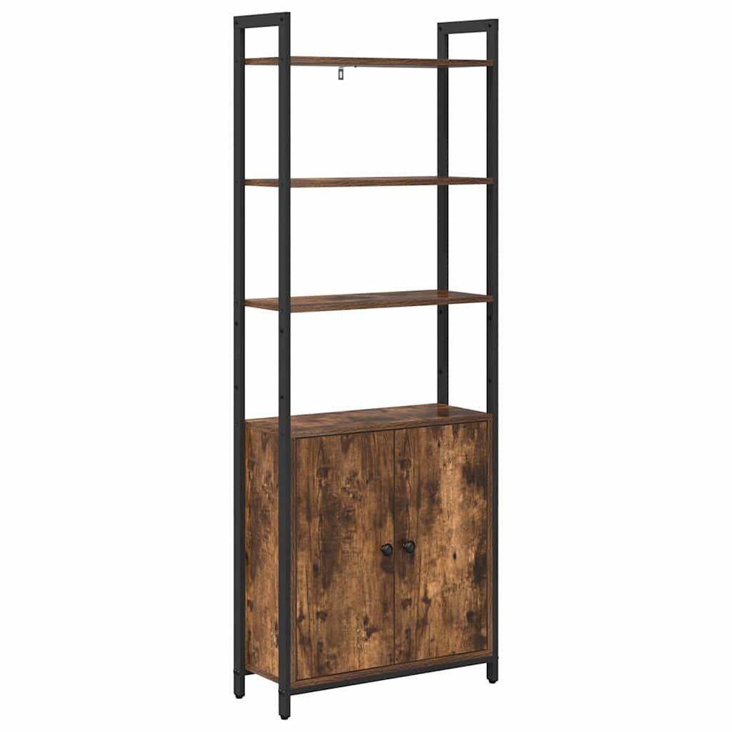 Könyvespolc 6 szintes 60 x 24 x 161 cm Szerelt Fa Füstölt tölgy