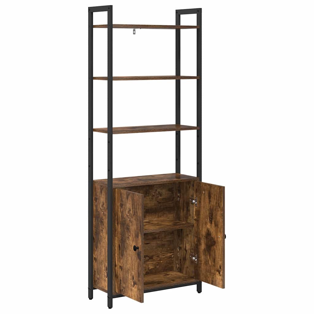 Könyvespolc 6 szintes 60 x 24 x 161 cm Szerelt Fa Füstölt tölgy