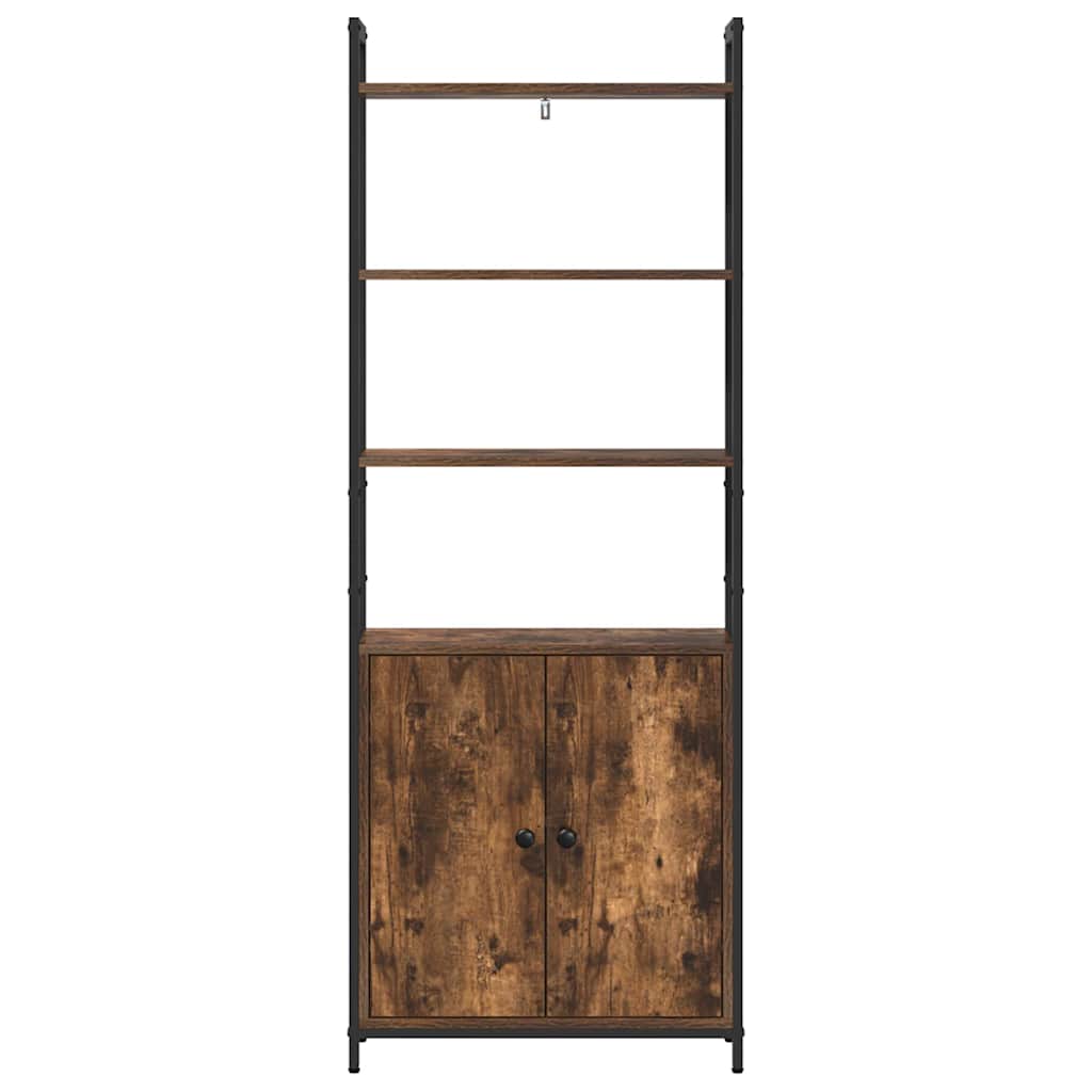 Könyvespolc 6 szintes 60 x 24 x 161 cm Szerelt Fa Füstölt tölgy