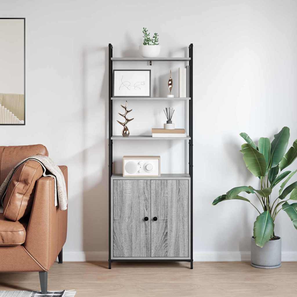 Könyvespolc Szürke Sonoma 60 x 24 x 161 cm Faanyag