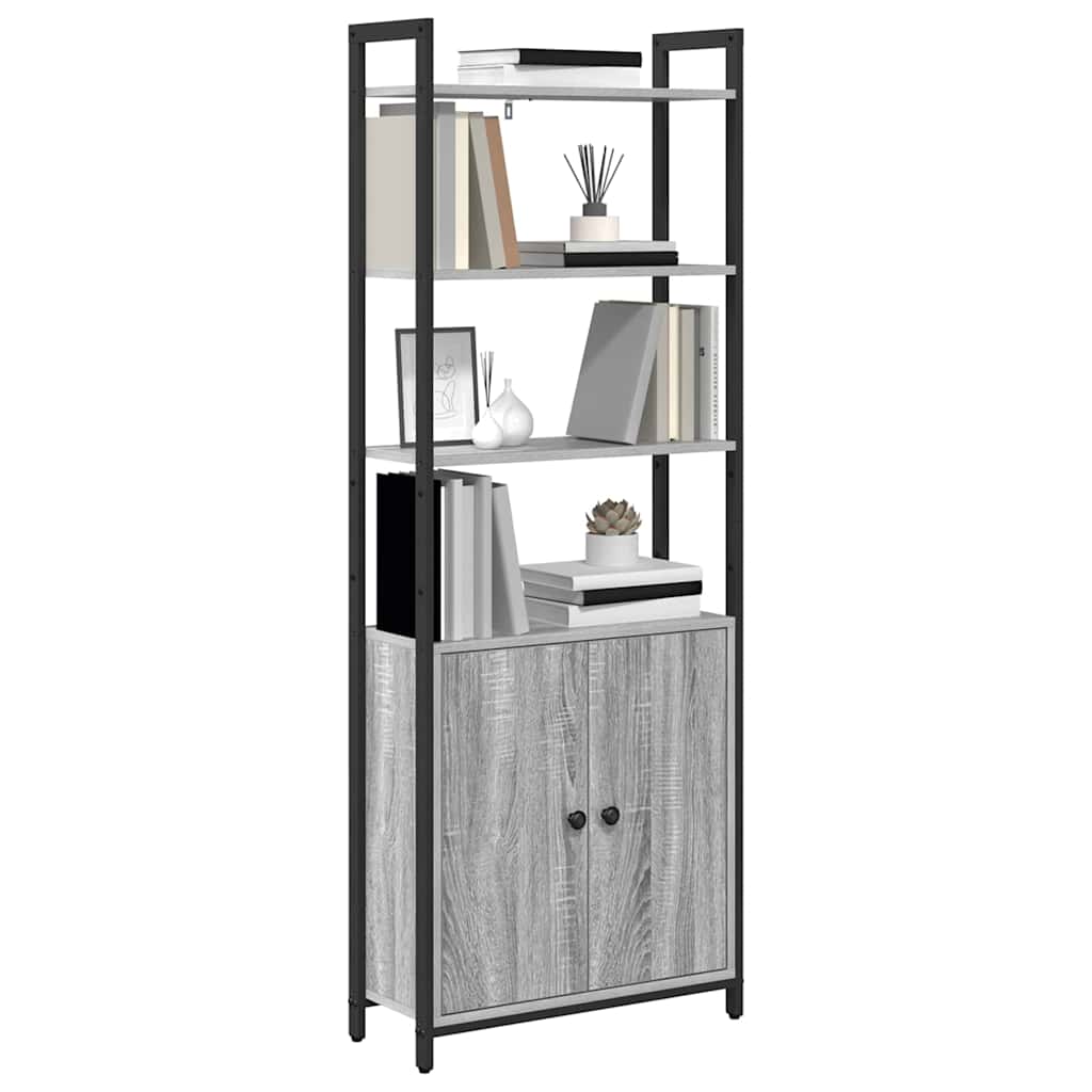 Könyvespolc Szürke Sonoma 60 x 24 x 161 cm Faanyag