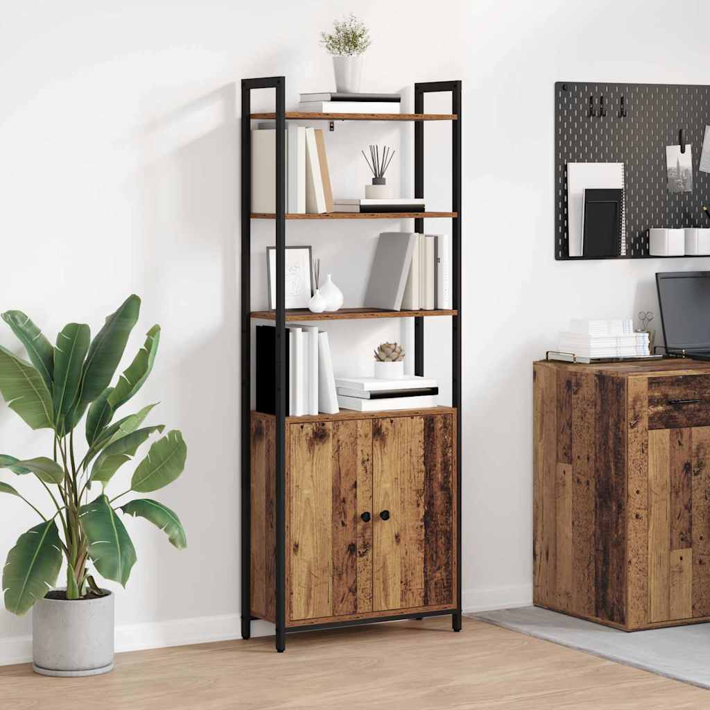 Könyvespolc 6 szintes 60 x 24 x 161 cm Szerelt Fa Öreg fa