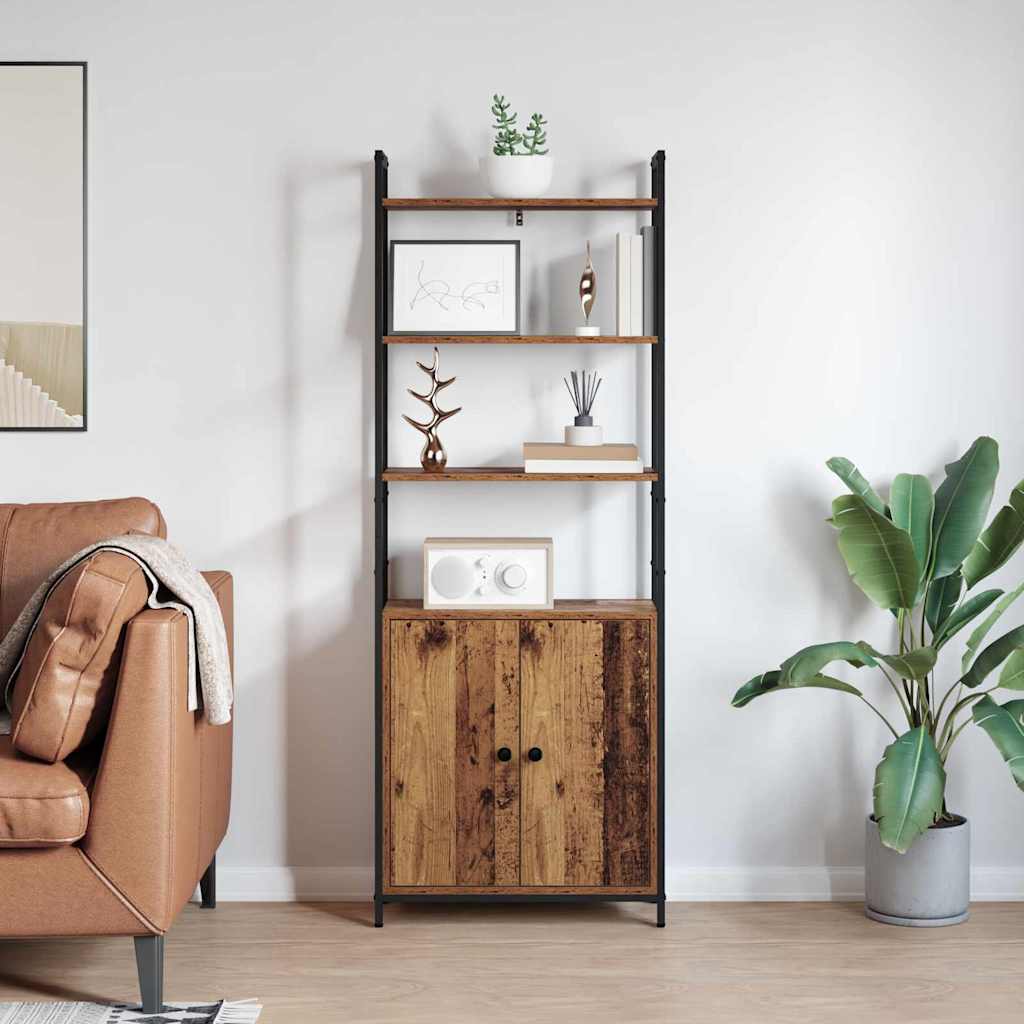 Könyvespolc 6 szintes 60 x 24 x 161 cm Szerelt Fa Öreg fa