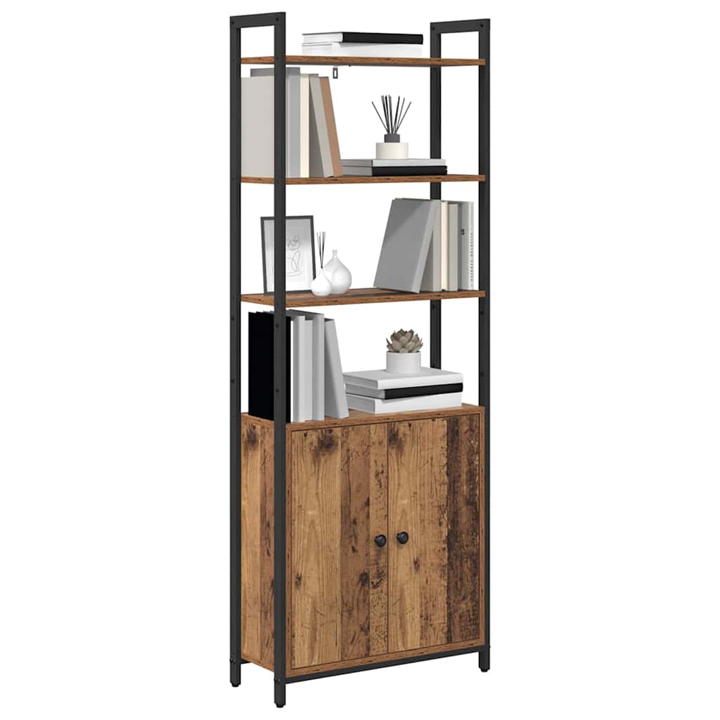 Könyvespolc 6 szintes 60 x 24 x 161 cm Szerelt Fa Öreg fa