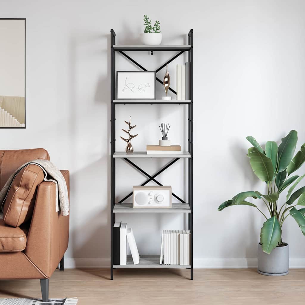 Könyvespolc Szürke Sonoma 56 x 34 x 171 cm Faanyag