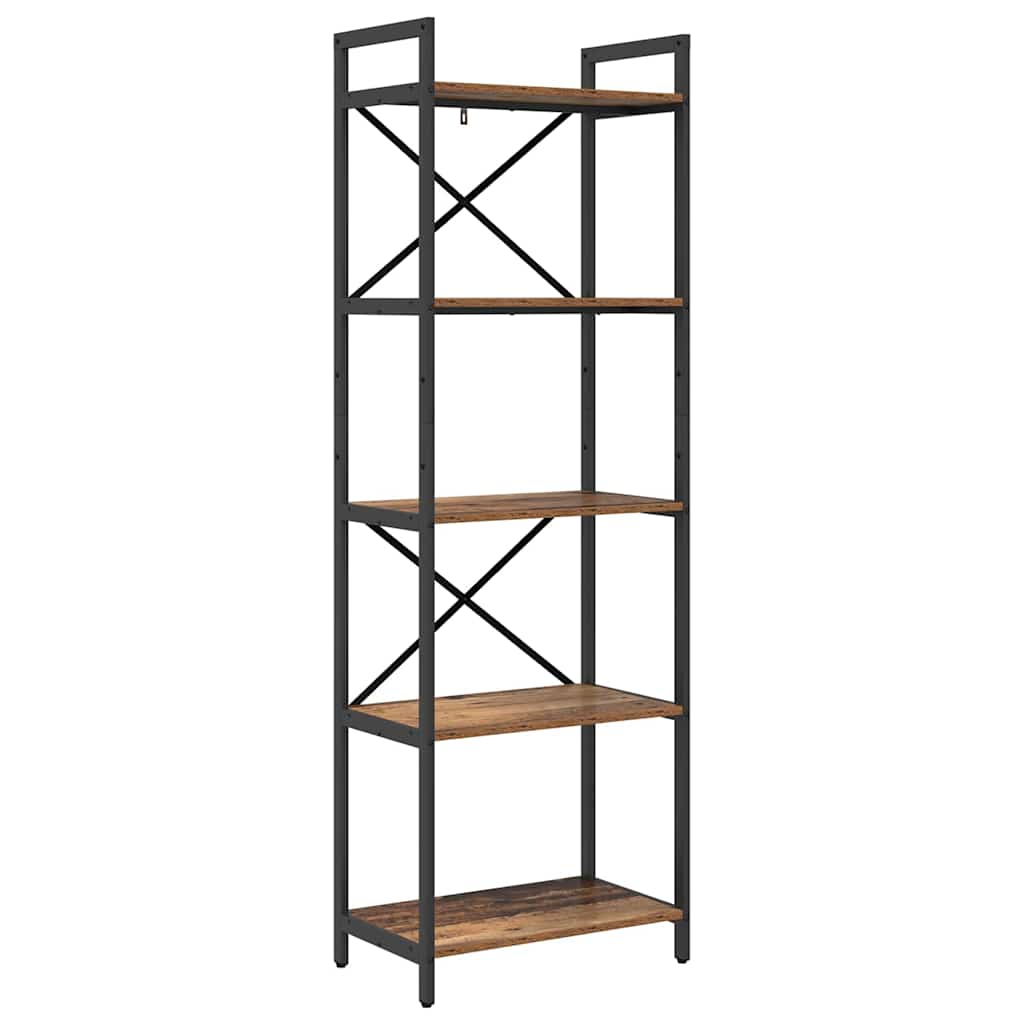Könyvespolc 5 szintes 56 x 34 x 171 cm Szerelt Fa Öreg fa