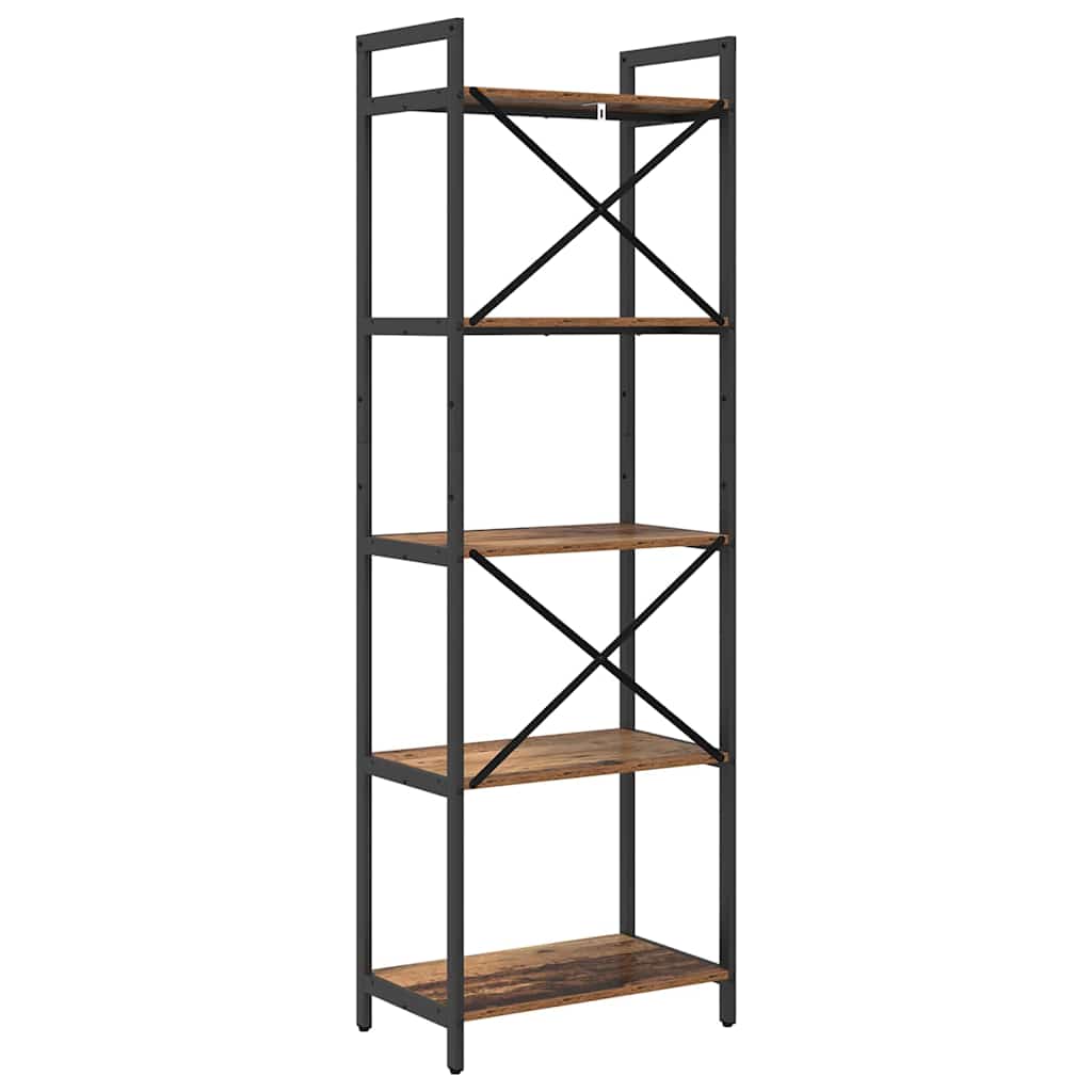 Könyvespolc 5 szintes 56 x 34 x 171 cm Szerelt Fa Öreg fa
