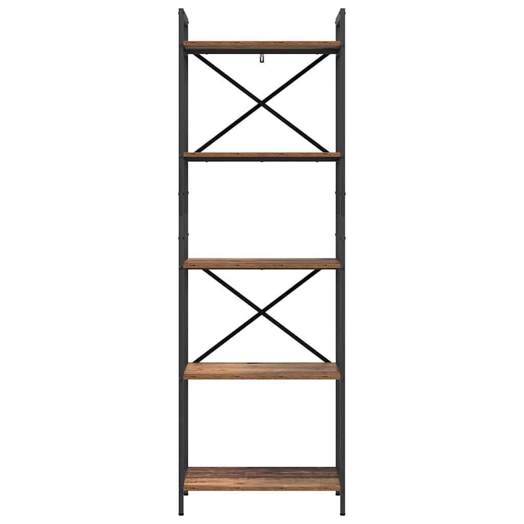 Könyvespolc 5 szintes 56 x 34 x 171 cm Szerelt Fa Öreg fa