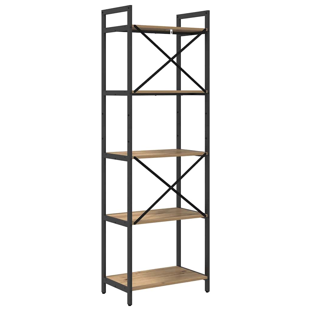 Könyvespolc 5 szintes 56 x 34 x 171 cm Szerelt Fa Artisan tölgy