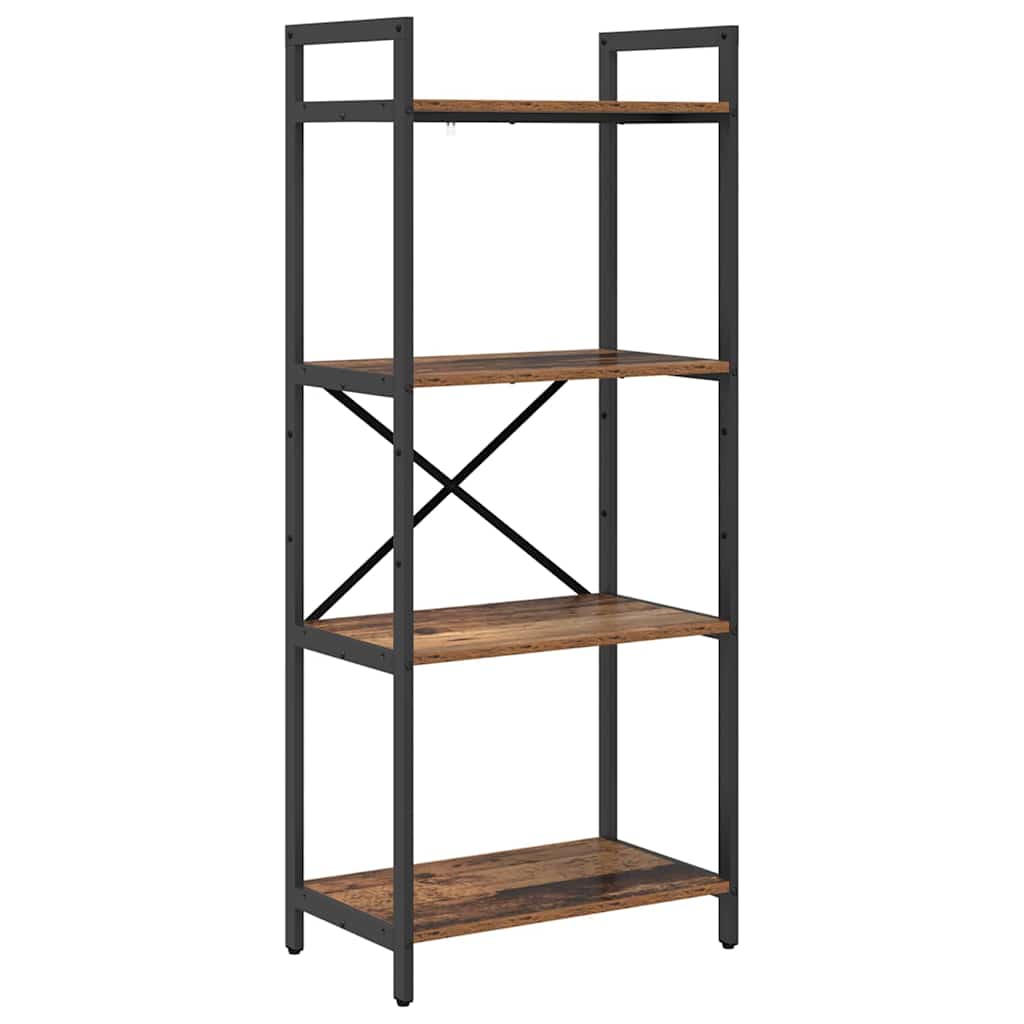 Könyvespolc 4 szintes 56 x 34 x 133,5 cm Szerelt Fa Öreg fa