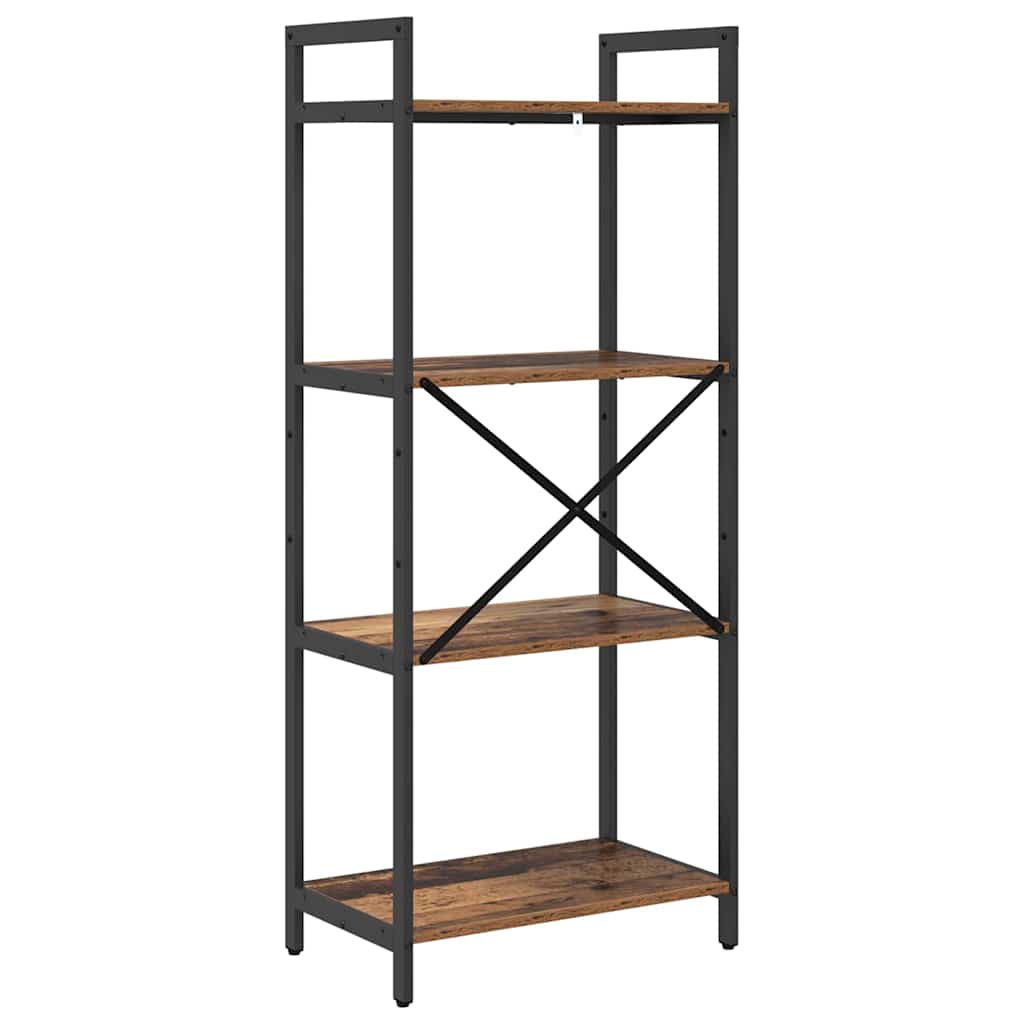 Könyvespolc 4 szintes 56 x 34 x 133,5 cm Szerelt Fa Öreg fa