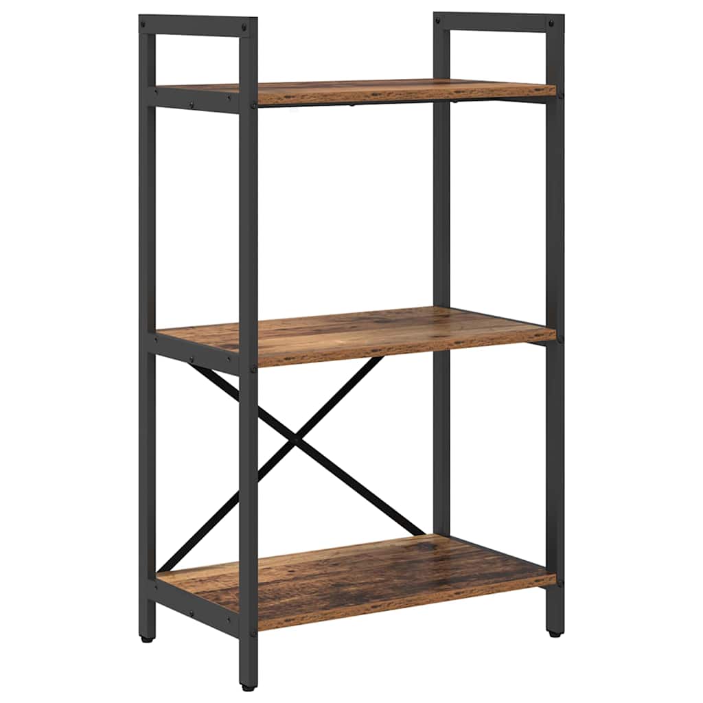 Könyvespolc 3 szintes 56 x 34 x 96 cm Szerelt Fa Öreg fa