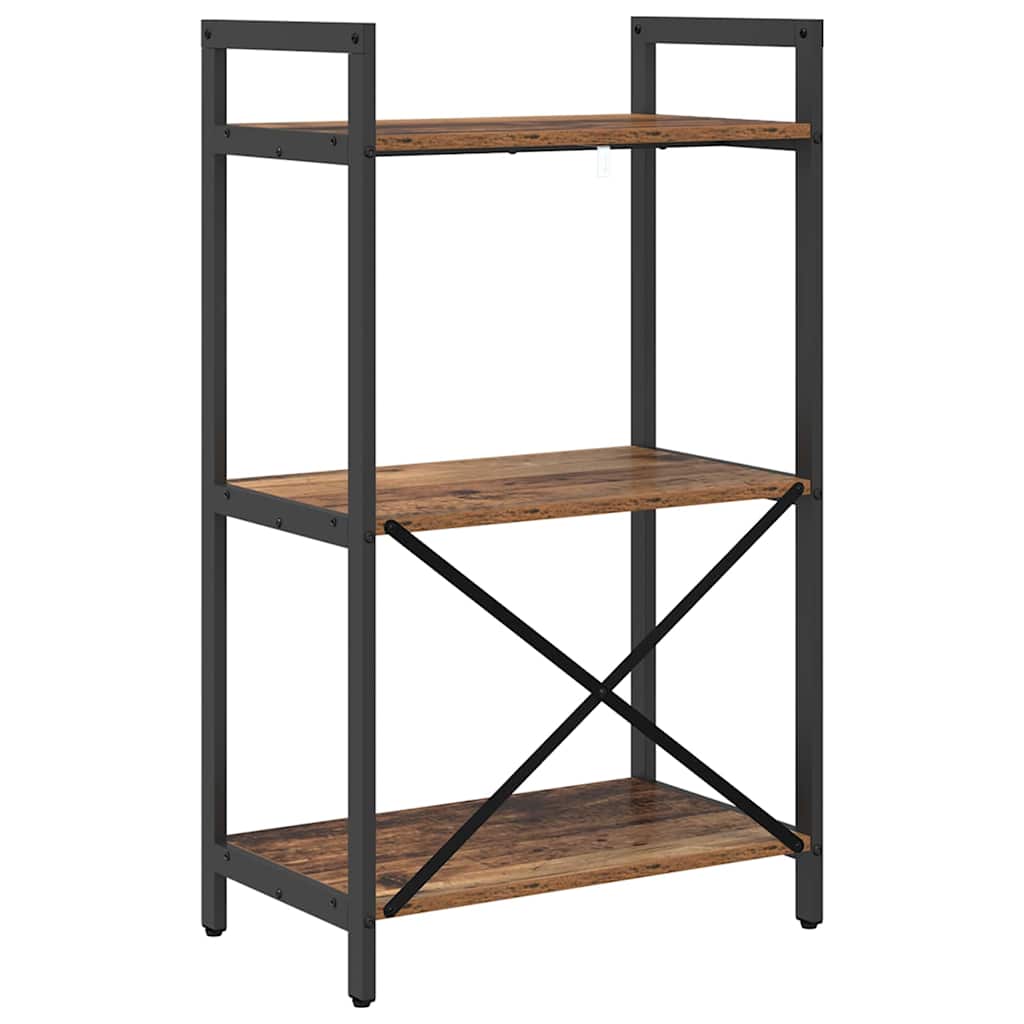 Könyvespolc 3 szintes 56 x 34 x 96 cm Szerelt Fa Öreg fa