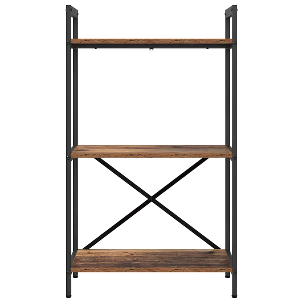 Könyvespolc 3 szintes 56 x 34 x 96 cm Szerelt Fa Öreg fa