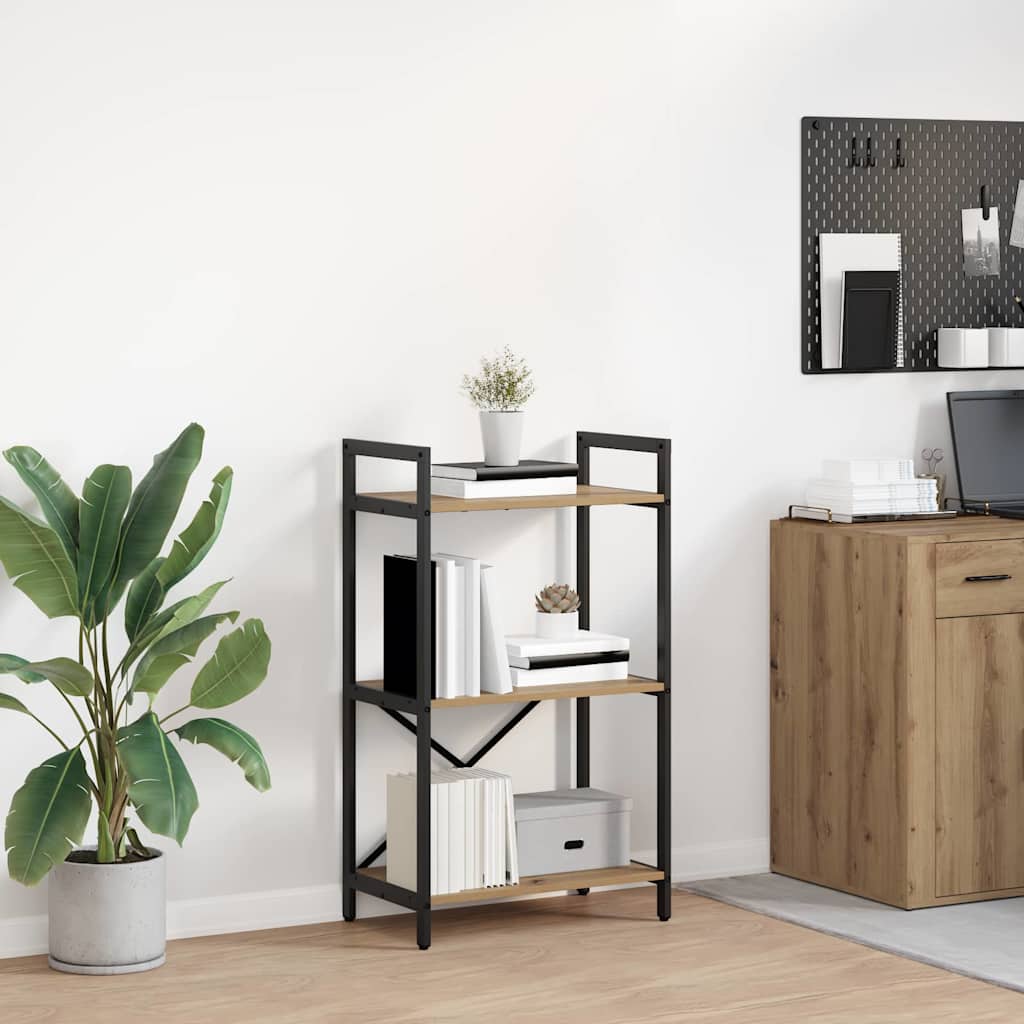 Könyvespolc 3 szintes 56 x 34 x 96 cm Faanyag Artisan tölgy