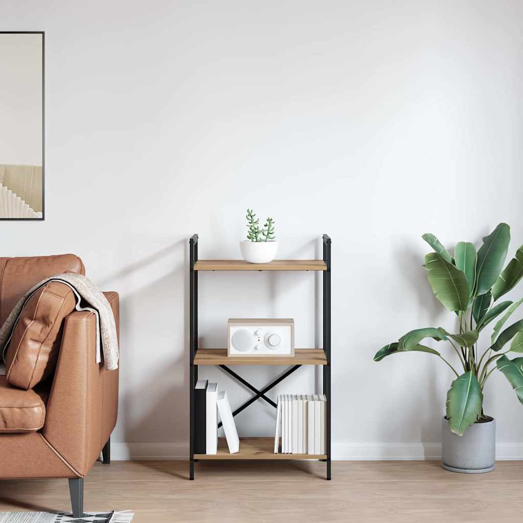 Könyvespolc 3 szintes 56 x 34 x 96 cm Faanyag Artisan tölgy