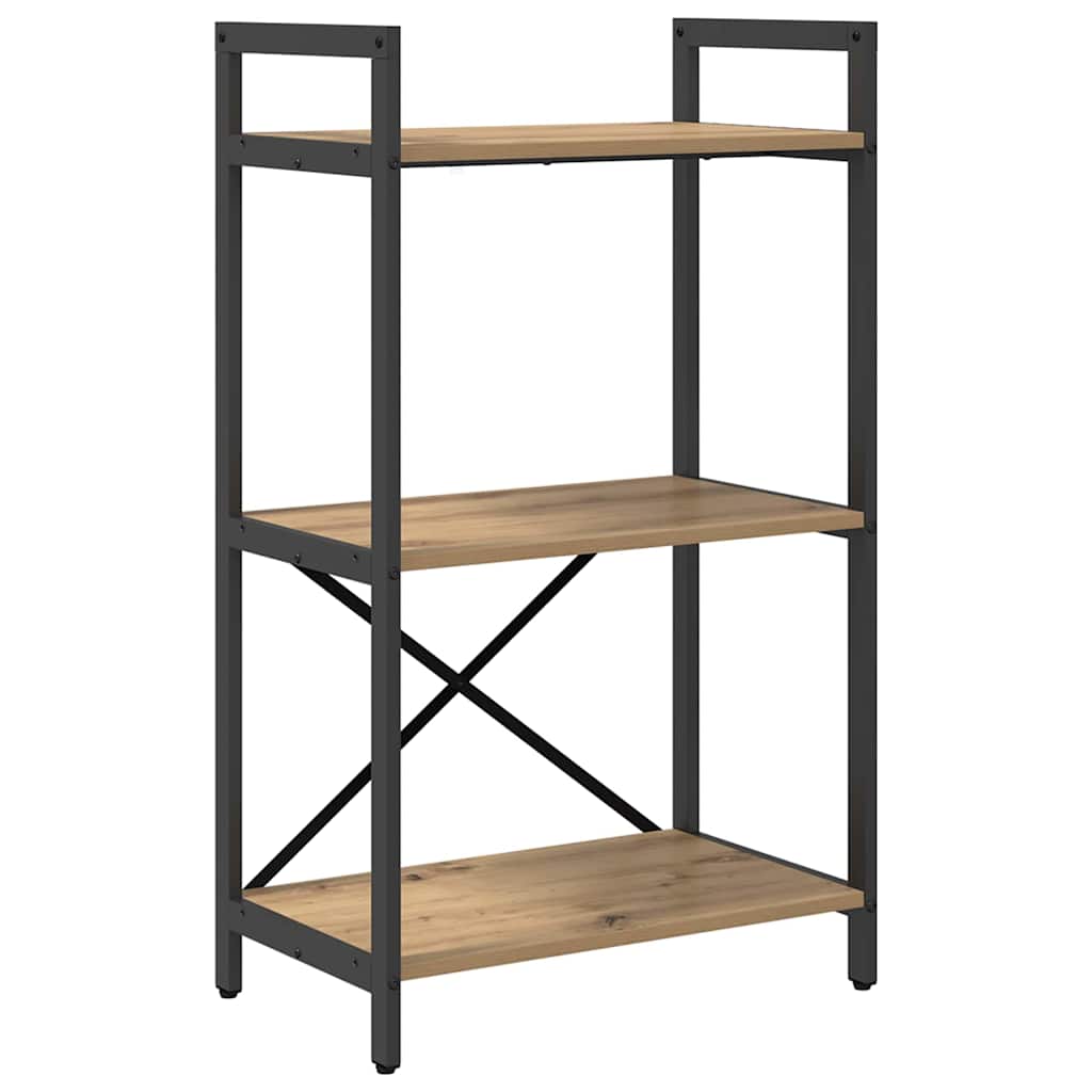 Könyvespolc 3 szintes 56 x 34 x 96 cm Faanyag Artisan tölgy
