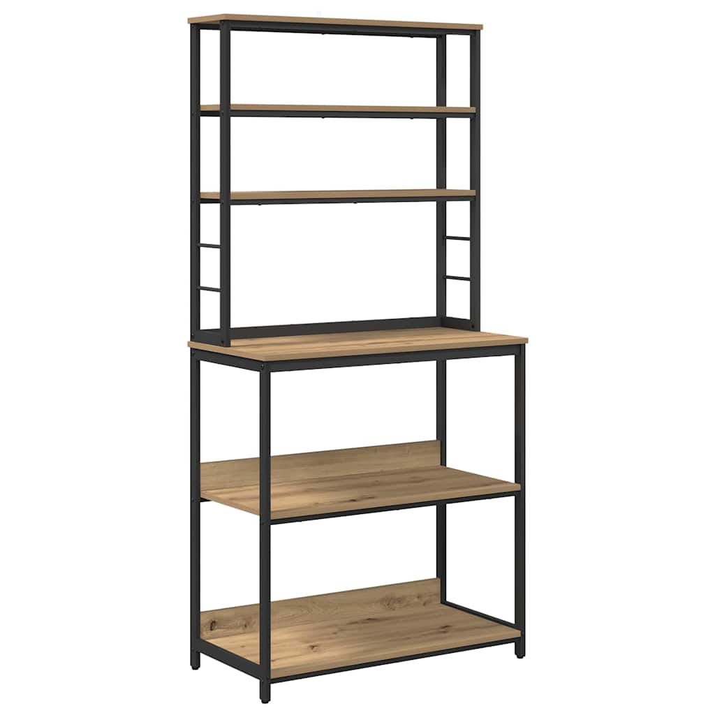Konyhai polc 5 szintes 80 x 40 x 168 cm Szerelt Fa
