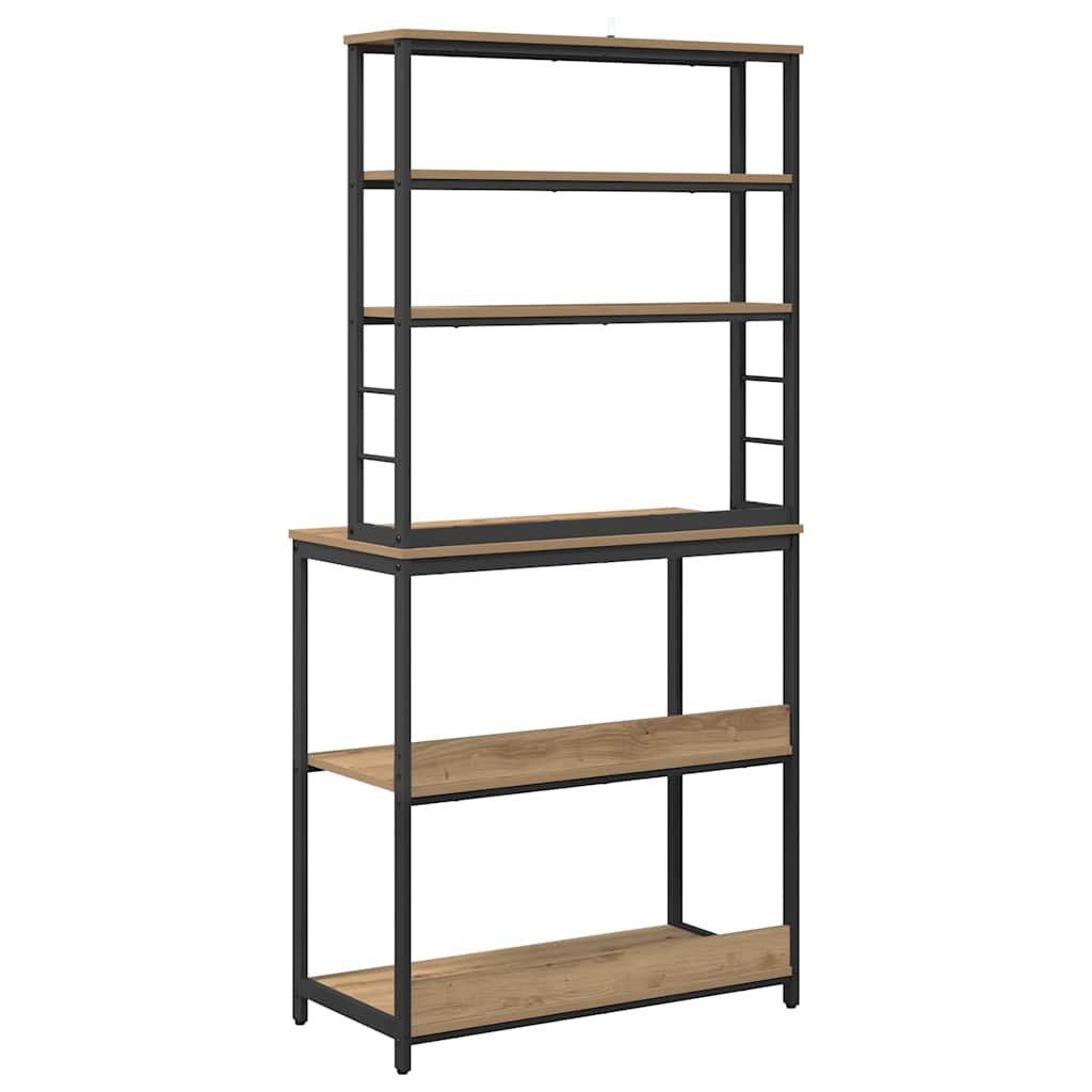 Konyhai polc 5 szintes 80 x 40 x 168 cm Szerelt Fa