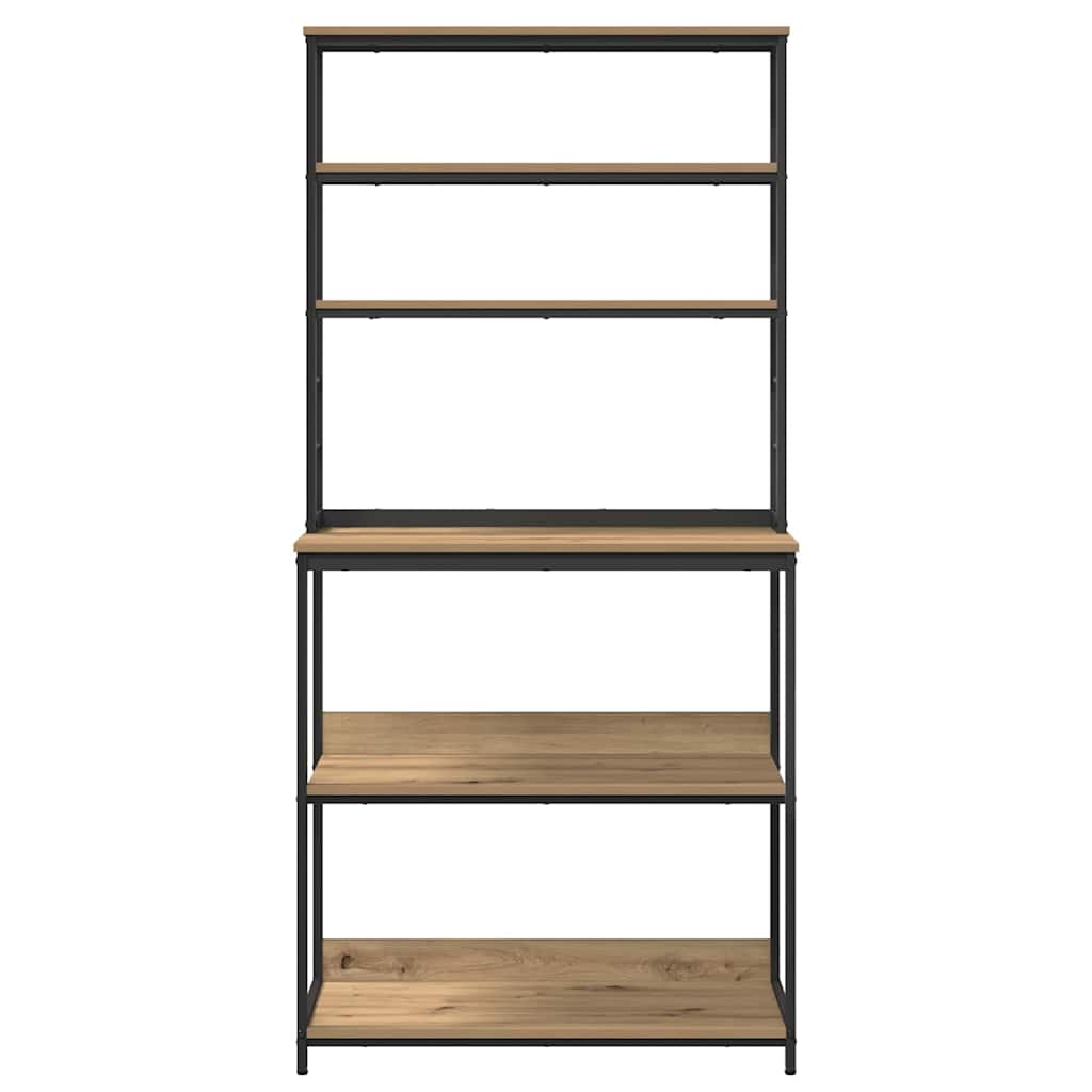 Konyhai polc 5 szintes 80 x 40 x 168 cm Szerelt Fa