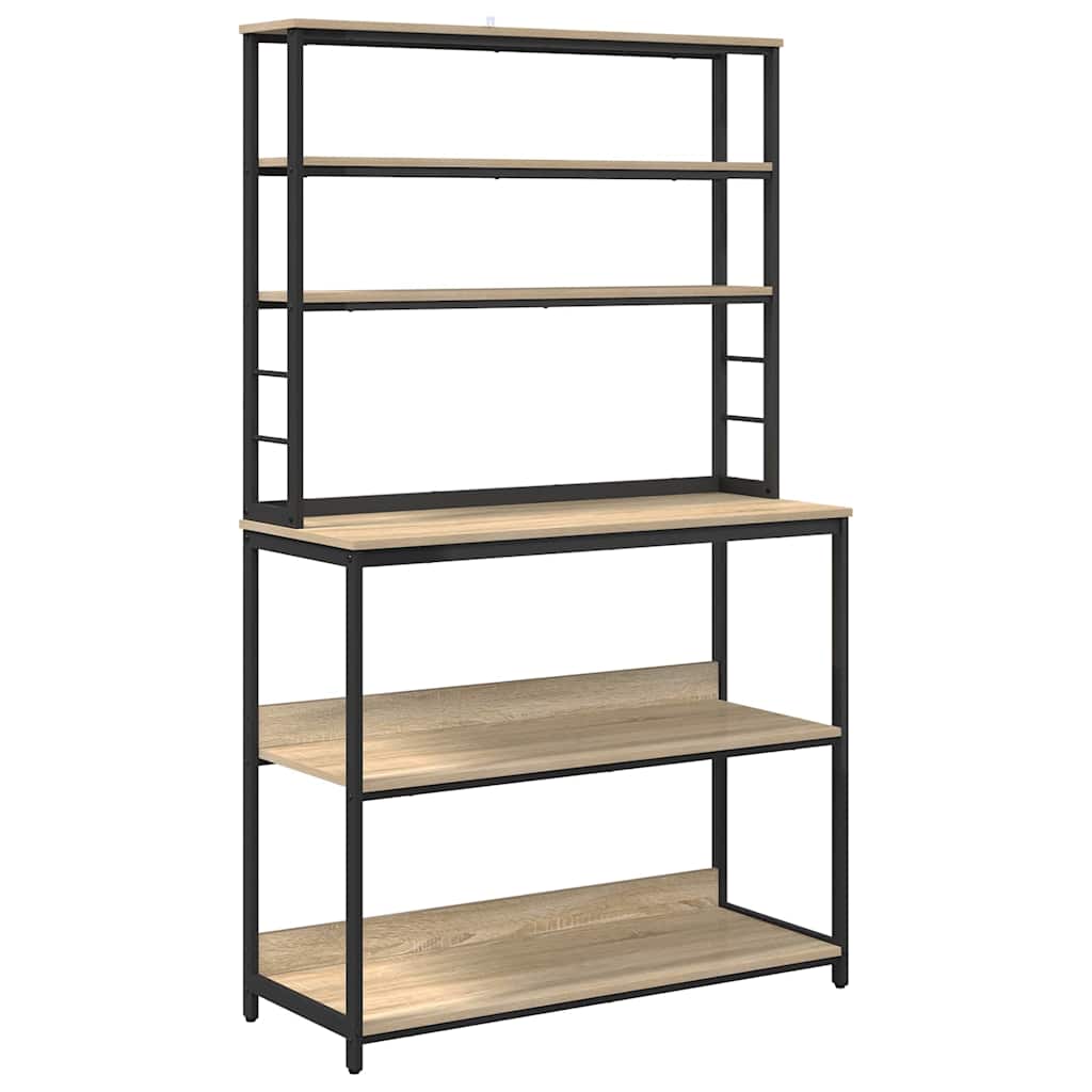 Konyhai polc 5 szintes 100 x 40 x 168 cm Szerelt Fa