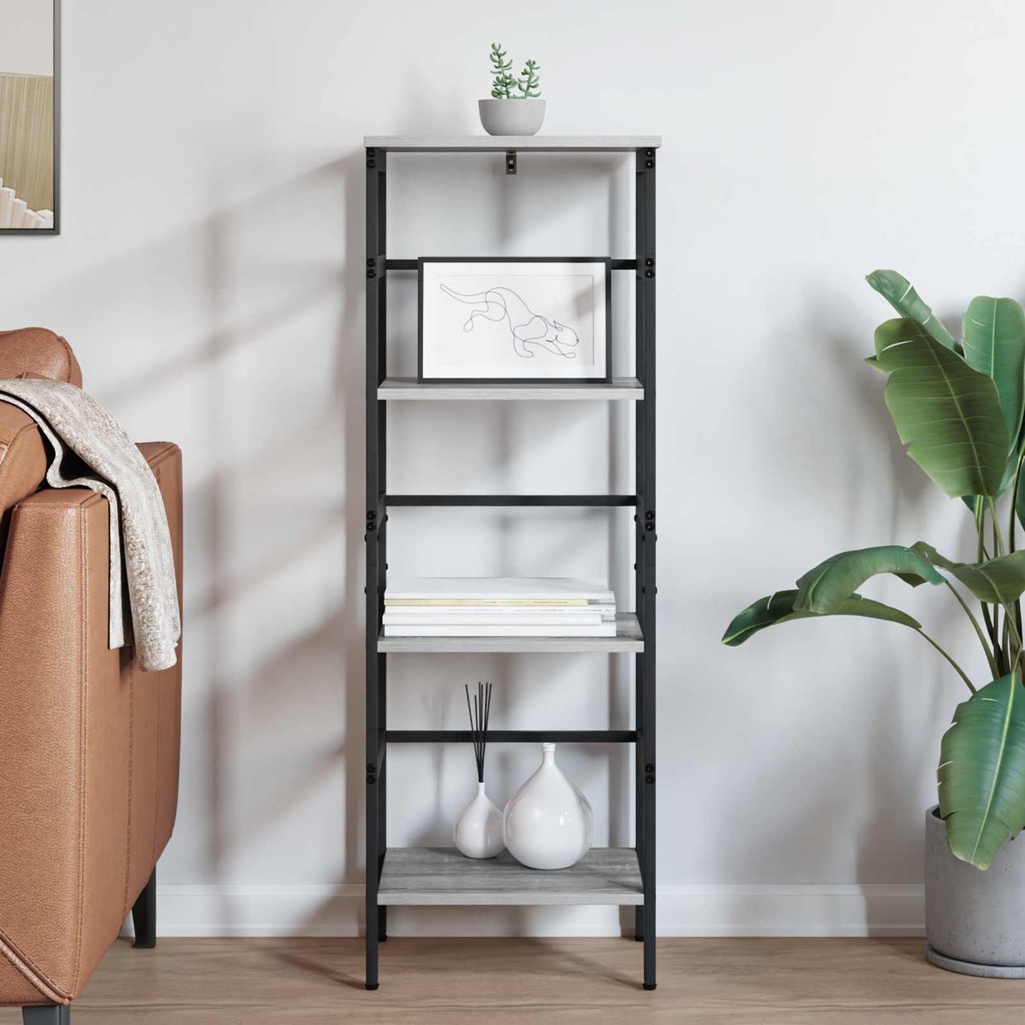 Könyvespolc 3 szintes 40 x 29,5 x 115 cm Szerelt Fa