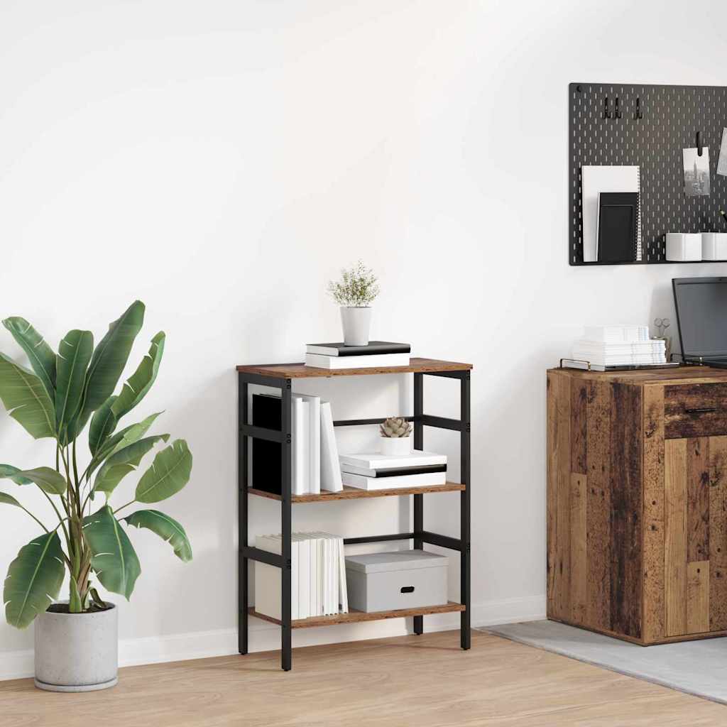 Könyvespolc 2 szintes 60 x 29,5 x 81 cm Szerelt Fa Öreg fa