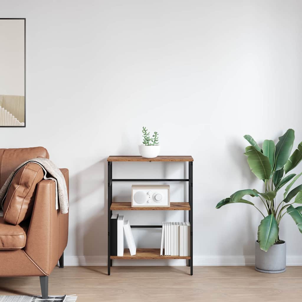 Könyvespolc 2 szintes 60 x 29,5 x 81 cm Szerelt Fa Öreg fa