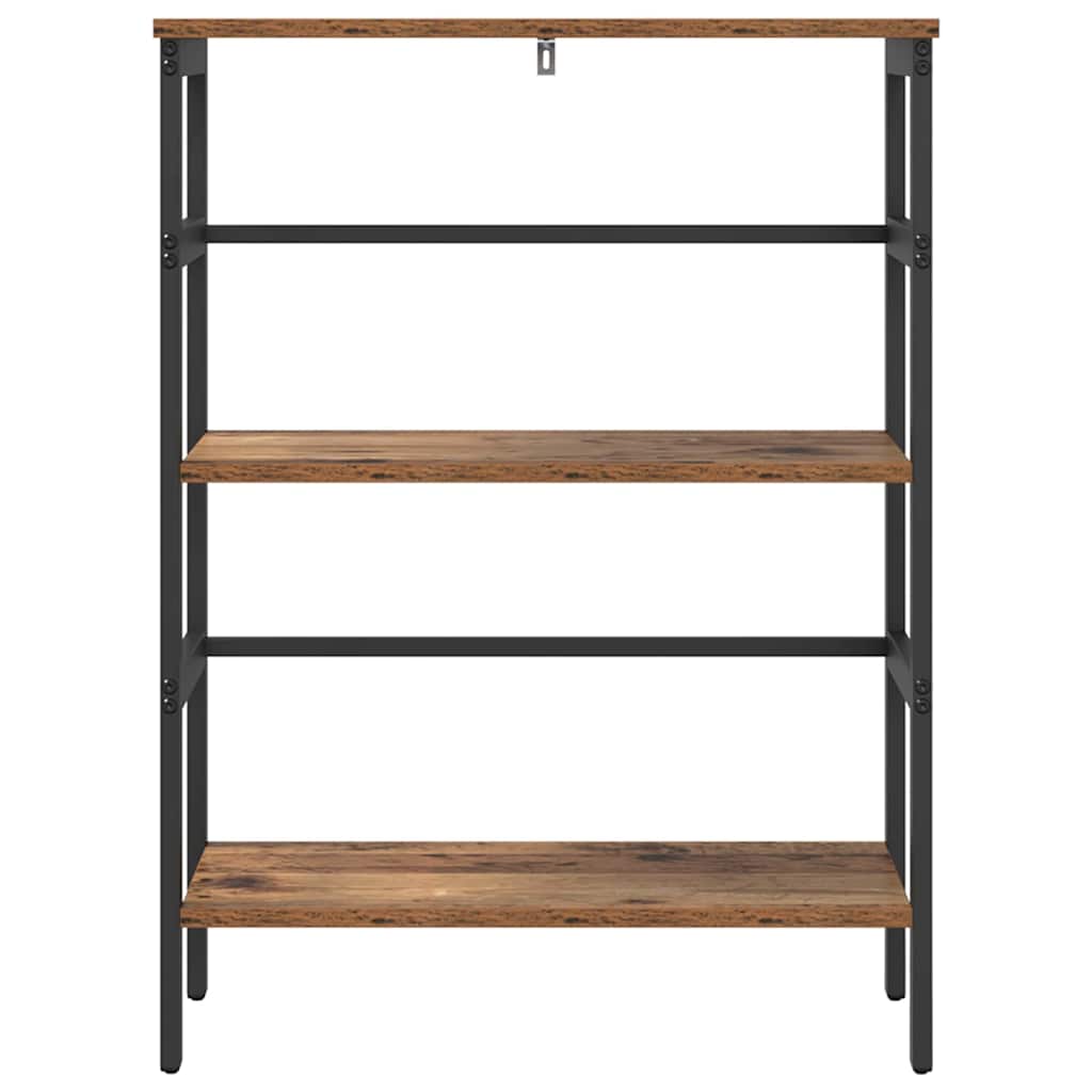 Könyvespolc 2 szintes 60 x 29,5 x 81 cm Szerelt Fa Öreg fa