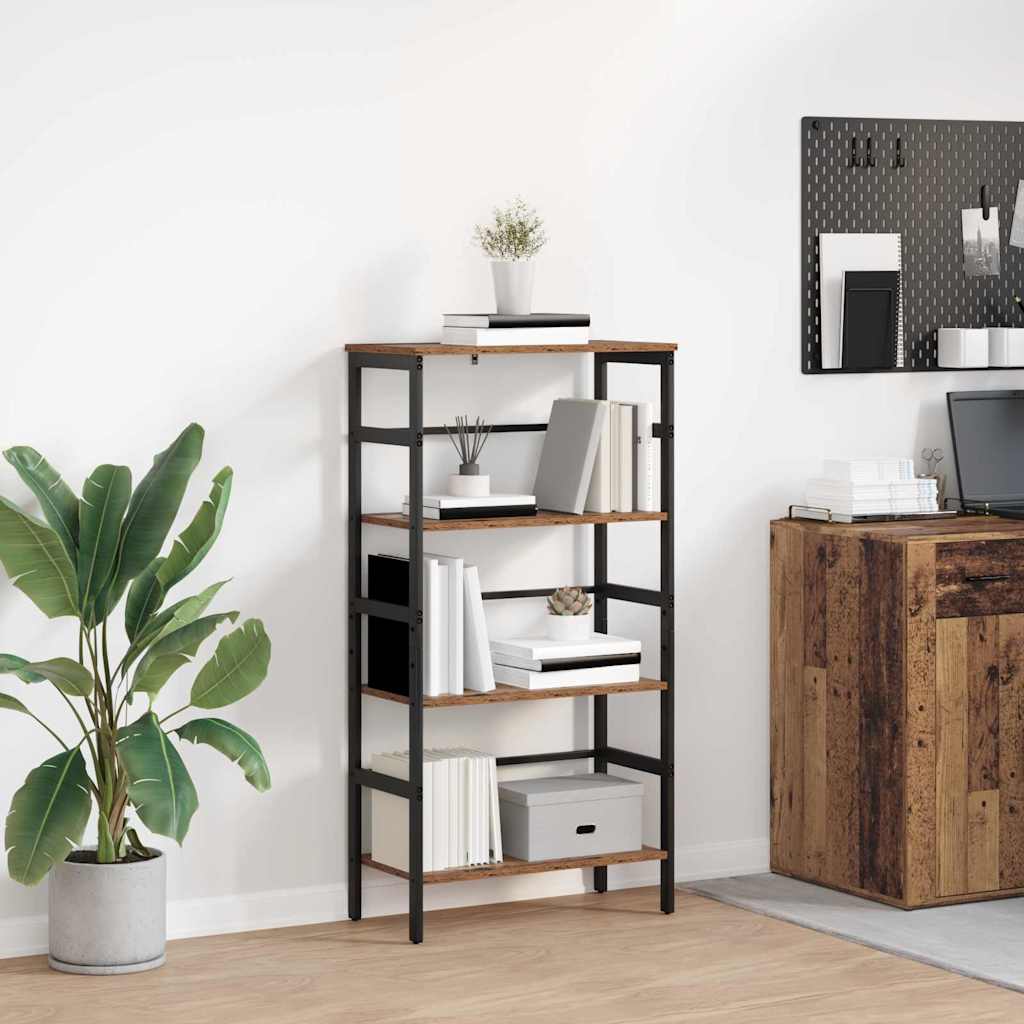 Könyvespolc 3 szintes 60 x 29,5 x 115 cm Szerelt Fa Öreg fa