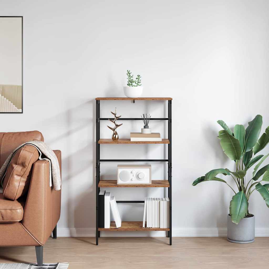 Könyvespolc 3 szintes 60 x 29,5 x 115 cm Szerelt Fa Öreg fa