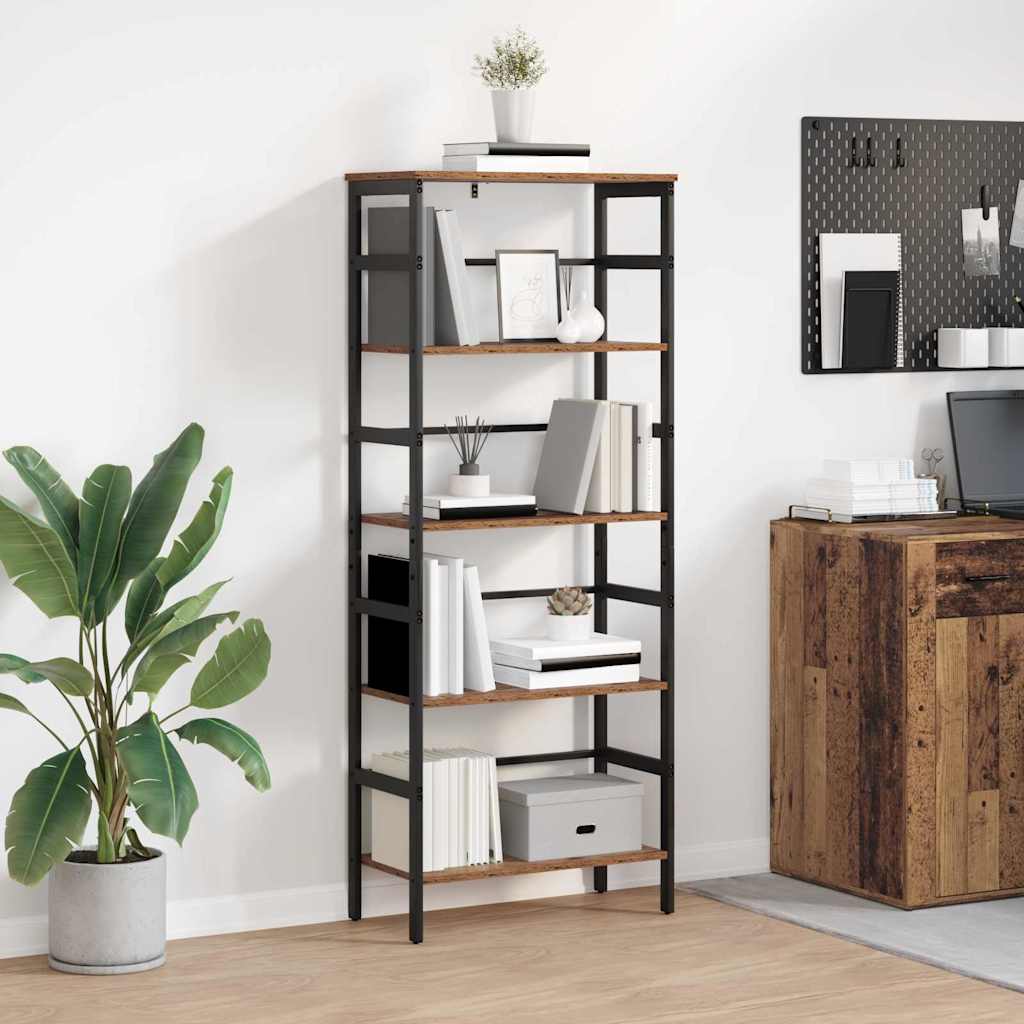 Könyvespolc 4 szintes 60 x 29,5 x 149 cm Szerelt Fa Öreg fa