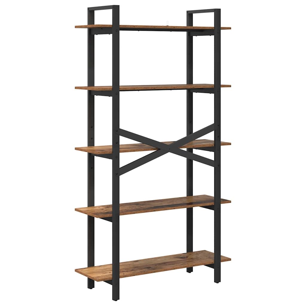 Könyvespolc 5 szintes 100 x 33,5 x 178 cm Szerelt Fa Öreg fa