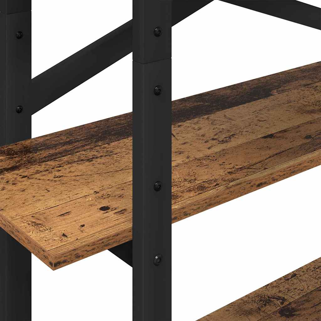Könyvespolc 4 szintes 100 x 33,5 x 140 cm Szerelt Fa Öreg fa