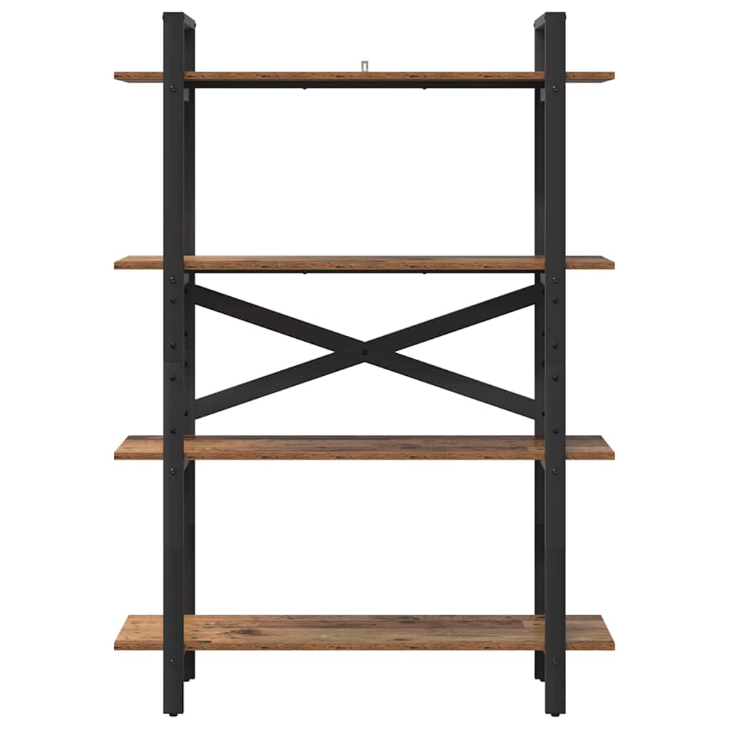 Könyvespolc 4 szintes 100 x 33,5 x 140 cm Szerelt Fa Öreg fa