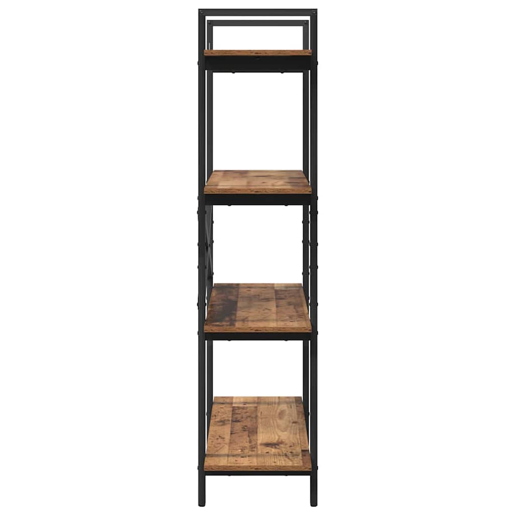 Könyvespolc 4 szintes 100 x 33,5 x 140 cm Szerelt Fa Öreg fa