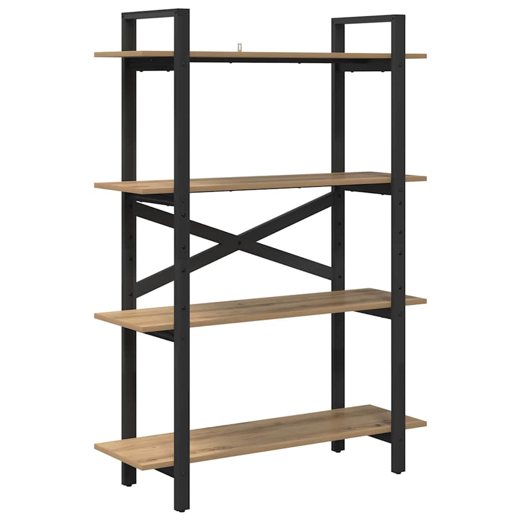 Könyvespolc 4 szintes 100 x 33,5 x 140 cm Szerelt Fa