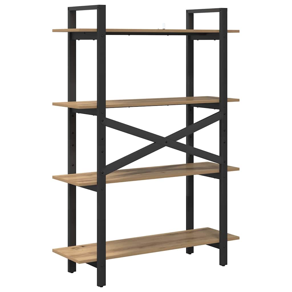 Könyvespolc 4 szintes 100 x 33,5 x 140 cm Szerelt Fa