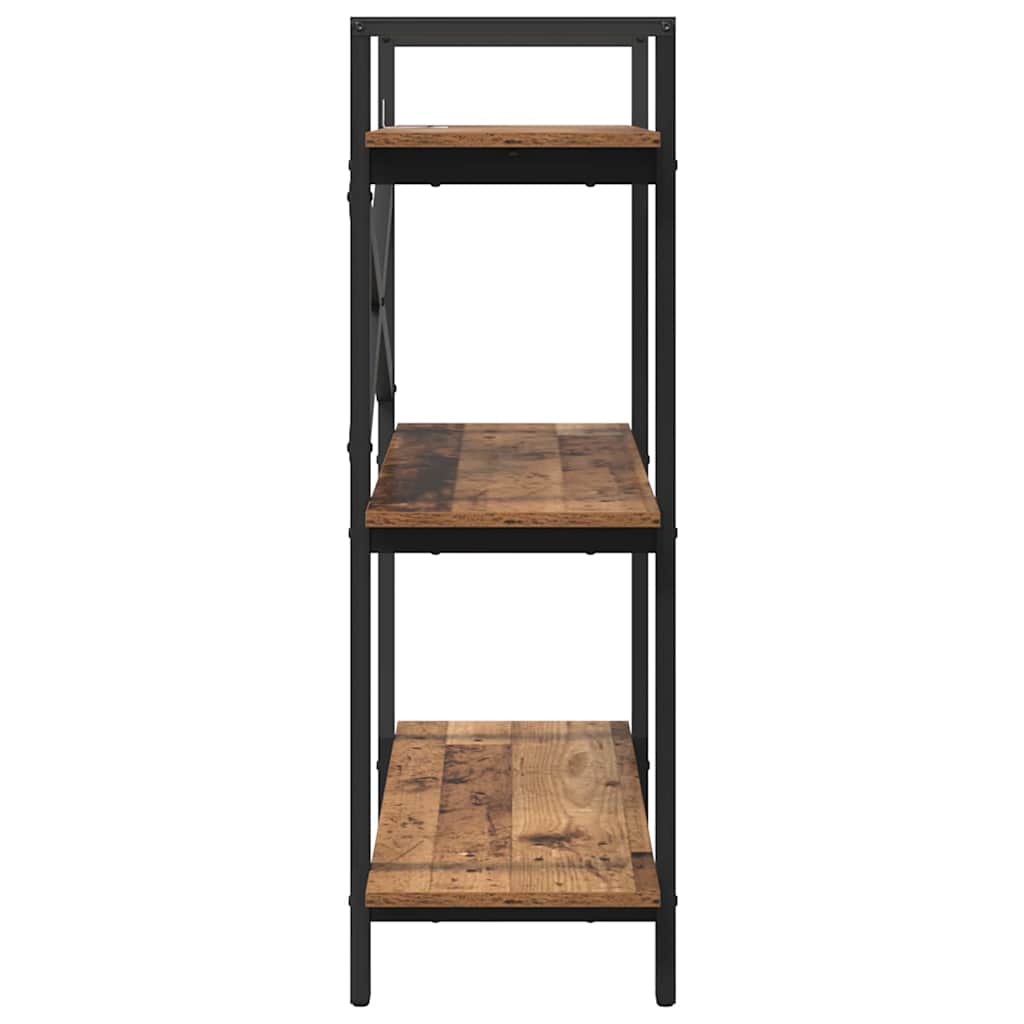 Könyvespolc 3 szintes 100 x 33,5 x 102 cm Szerelt Fa Öreg fa