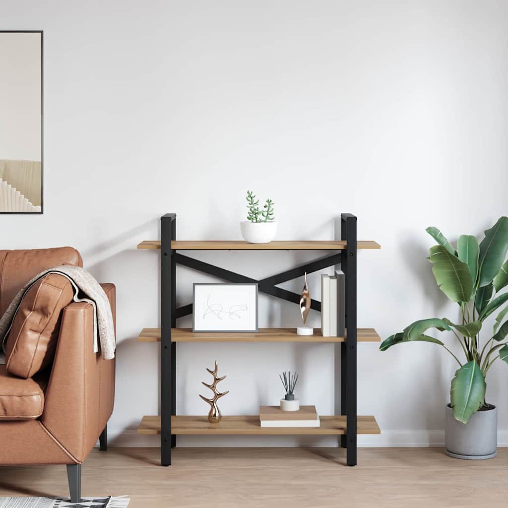 Könyvespolc 3 szintes 100 x 33,5 x 102 cm Szerelt Fa