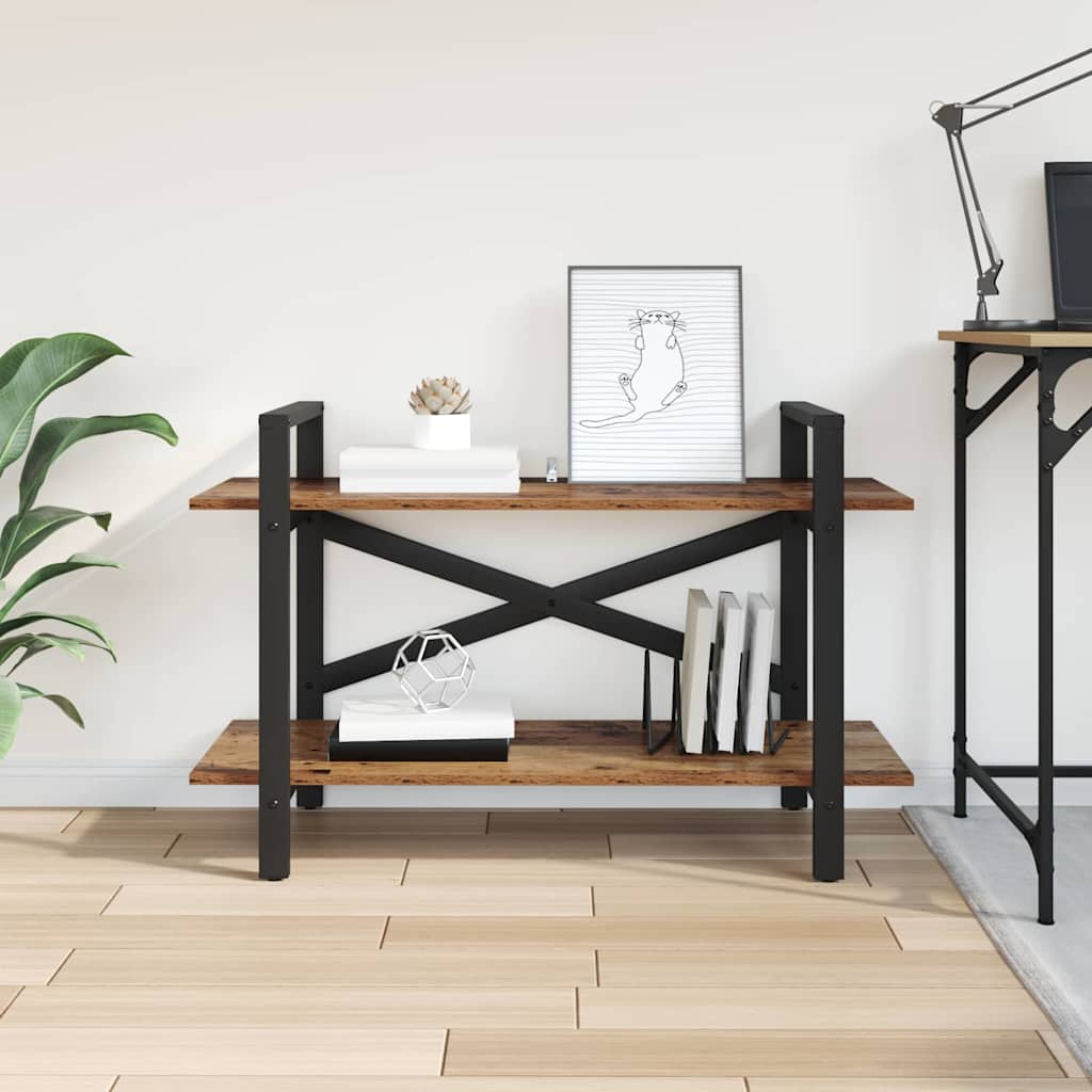Könyvespolc 2 szintes 100 x 33,5 x 64 cm Szerelt Fa Öreg fa