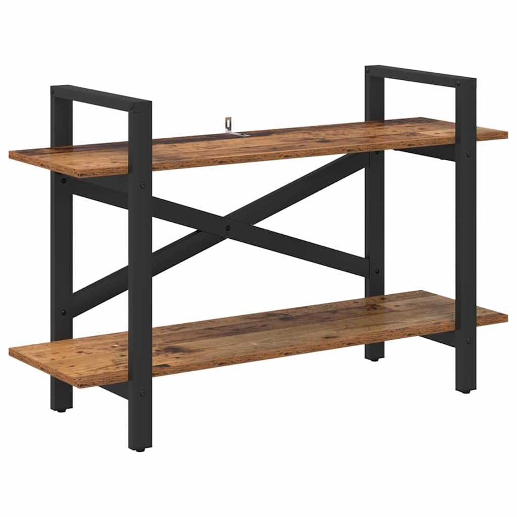 Könyvespolc 2 szintes 100 x 33,5 x 64 cm Szerelt Fa Öreg fa
