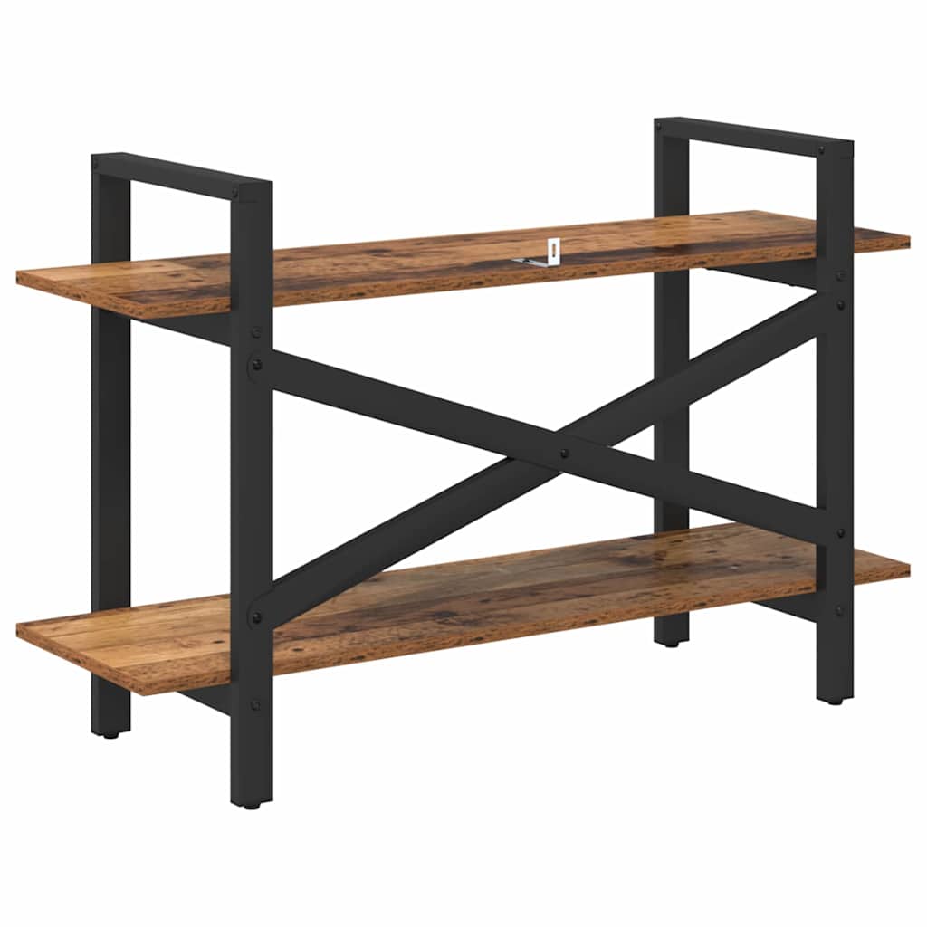 Könyvespolc 2 szintes 100 x 33,5 x 64 cm Szerelt Fa Öreg fa