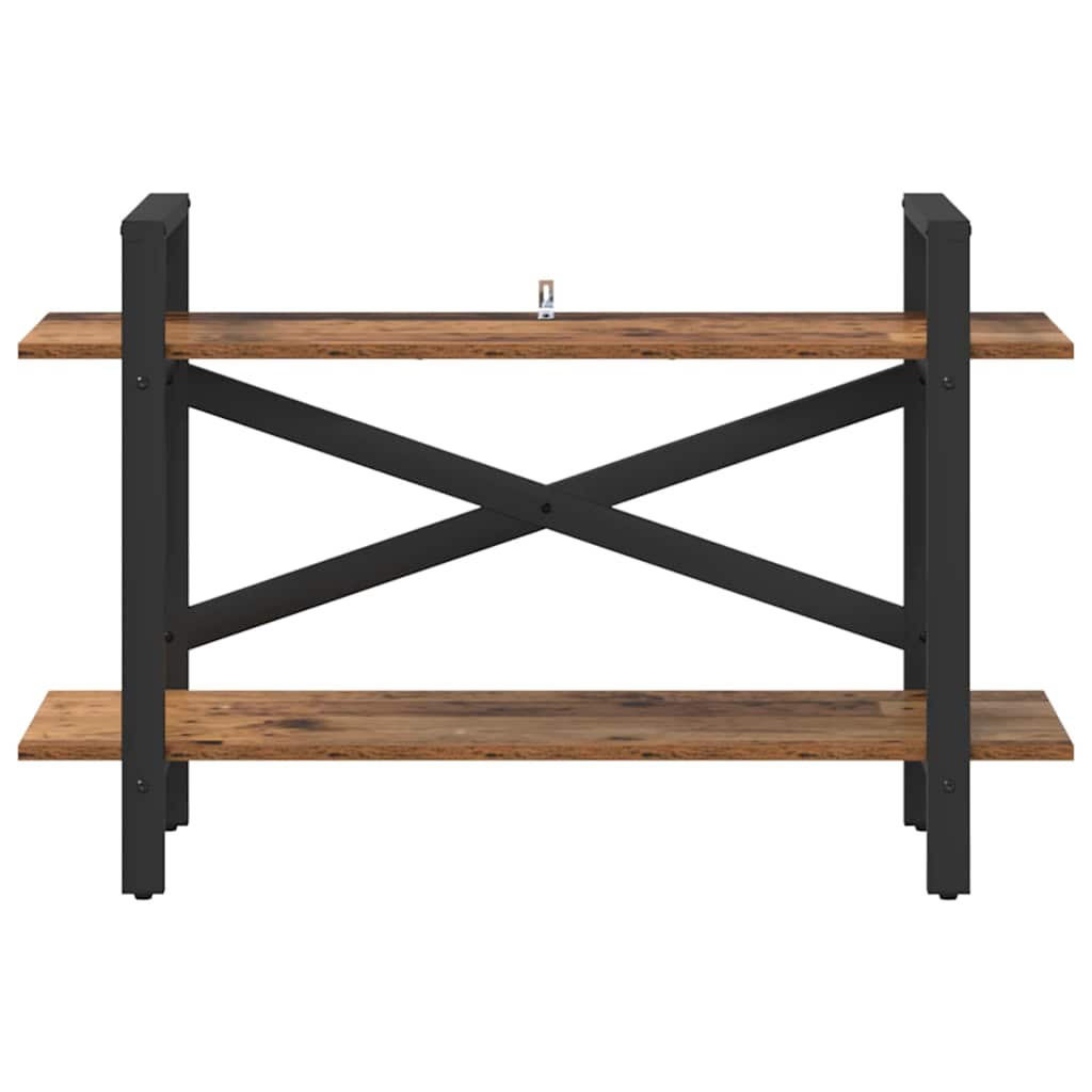 Könyvespolc 2 szintes 100 x 33,5 x 64 cm Szerelt Fa Öreg fa