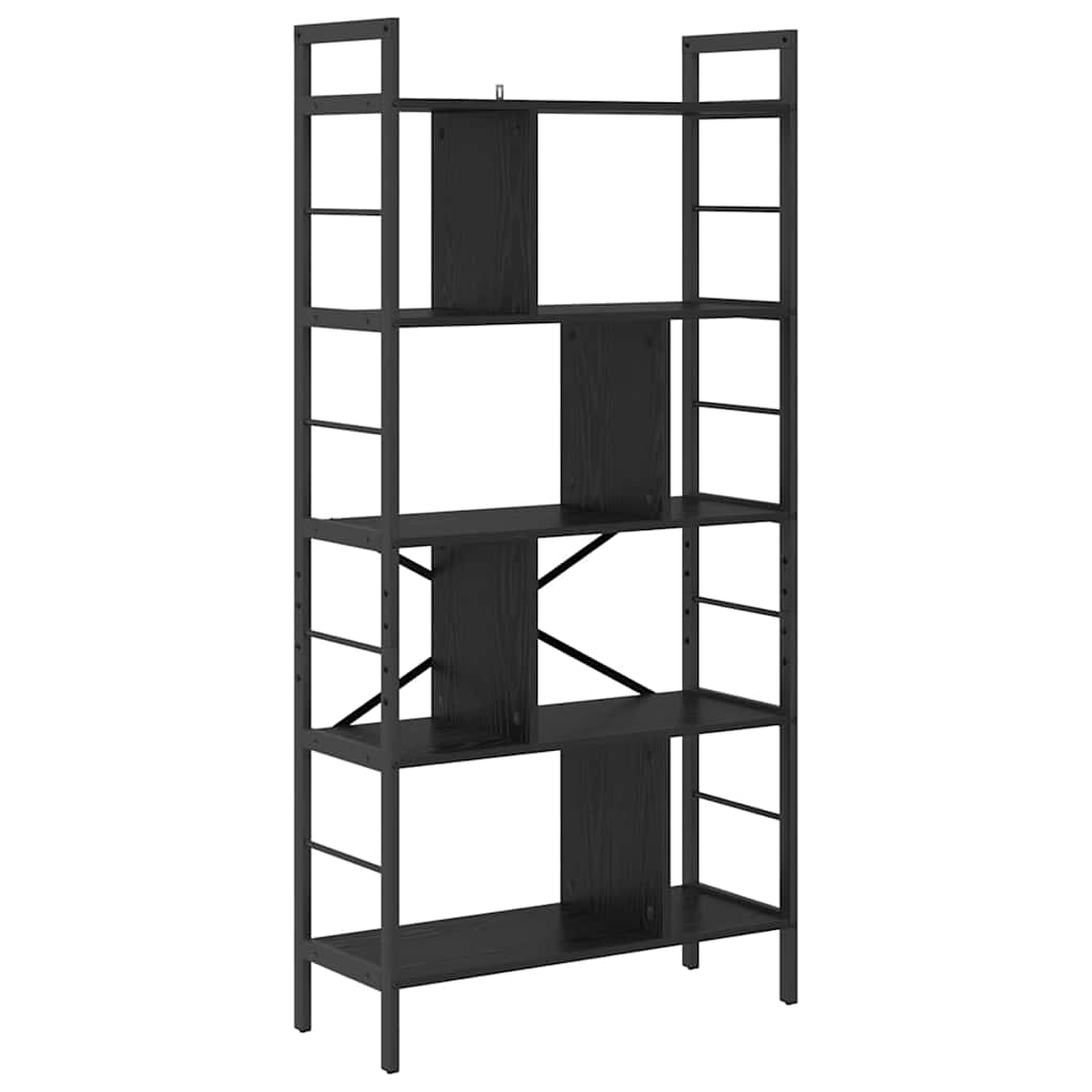 Könyvespolc 9 szintes 75 x 30 x 156 cm Szerelt Fa Fekete tölgy