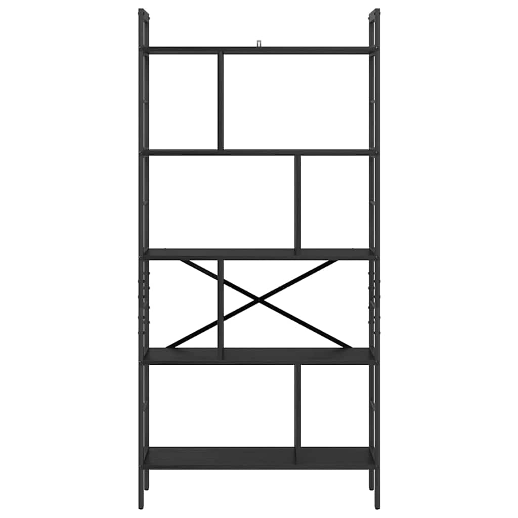 Könyvespolc 9 szintes 75 x 30 x 156 cm Szerelt Fa Fekete tölgy
