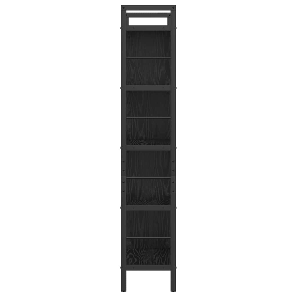Könyvespolc 9 szintes 75 x 30 x 156 cm Szerelt Fa Fekete tölgy